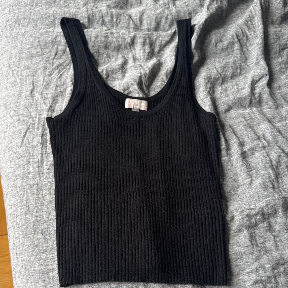 J. Crew Black Ribbed Tank Top